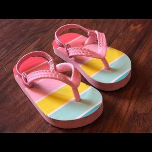 Colorful little girls flip flops